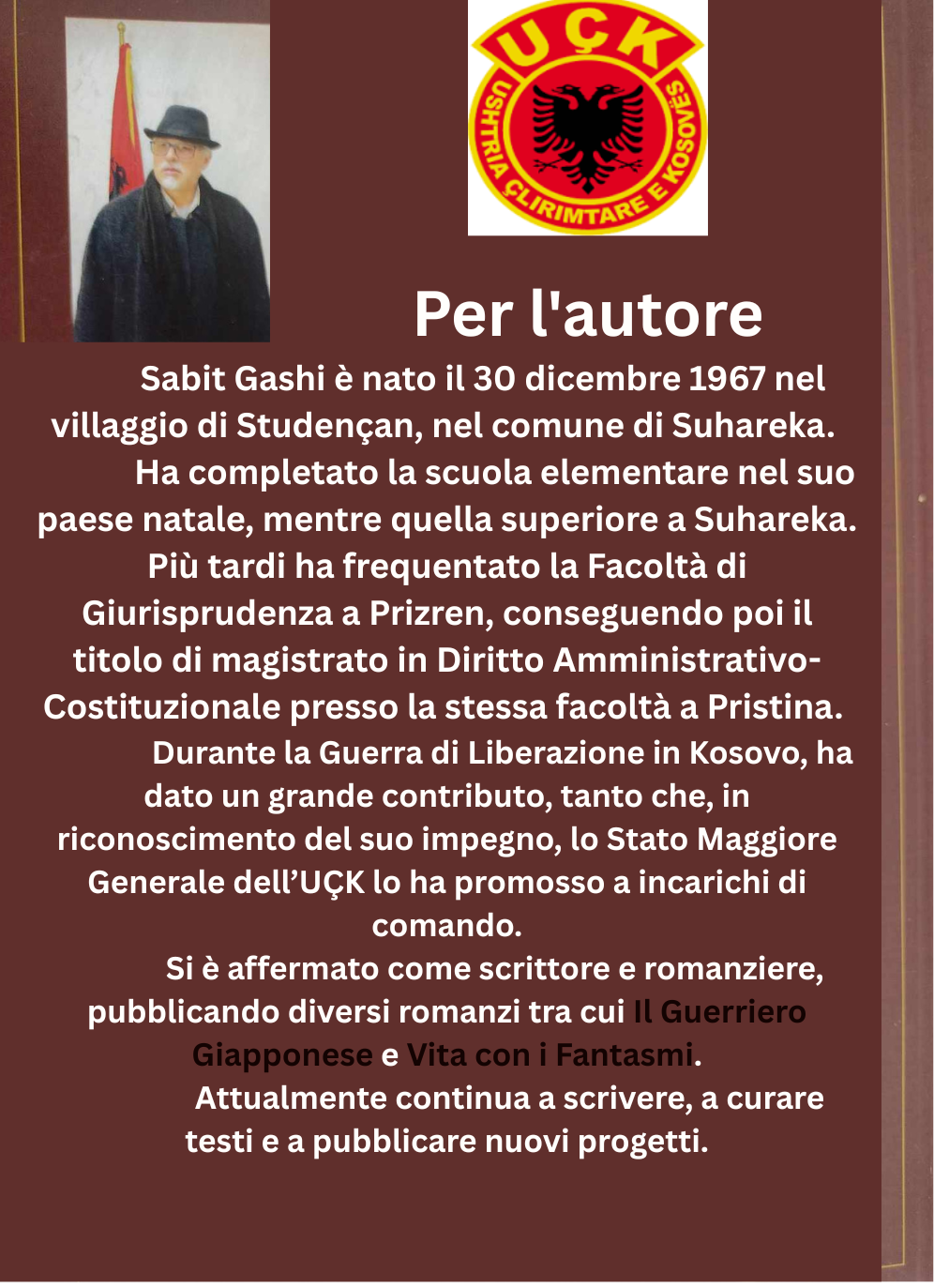 LA LIBERAZIONE DEL  KOSOVO – GLI ANNI DI GLORIA – LE DELUSIONI (Copie fisiche) (IT)