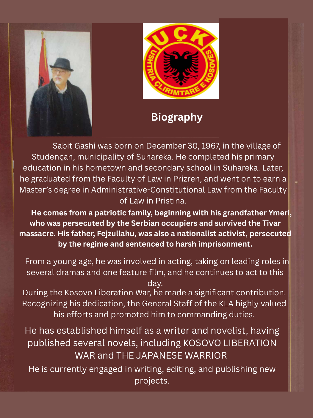 KOSOVO LIBERATION WAR – THE YEARS OF GLORY –  DISAPPOINTMENTS I – Physical copie)